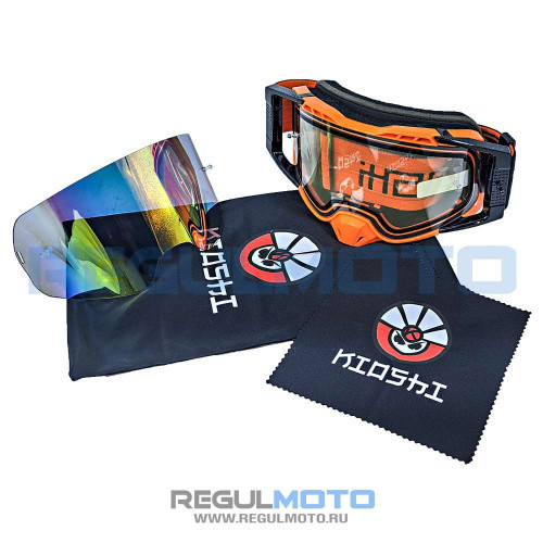 Очки защитные кроссовые KIOSHI Enduro PRO (Оранжевый/ черный)
