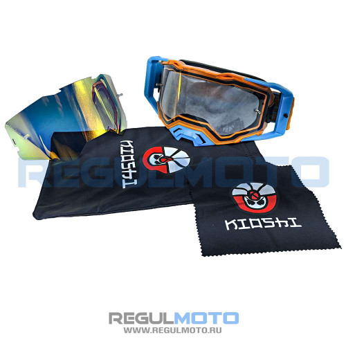 Очки защитные кроссовые KIOSHI MX PRO (Оранжевый/ голубой)
