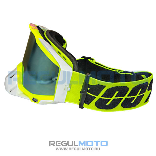 Очки защитные кроссовые 100% RACECRAFT (Белый/зеленый)