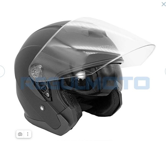 Шлем KIOSHI 526 открытый со стеклом и очками (Черный)