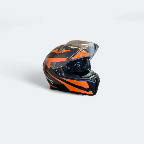 Шлем KIOSHI Avatar 320 интеграл с очками (Черный/оранжевый)