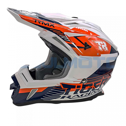 Шлем кроссовый Kioshi TR  (H637) (Белый/ синий/ оранжевый)