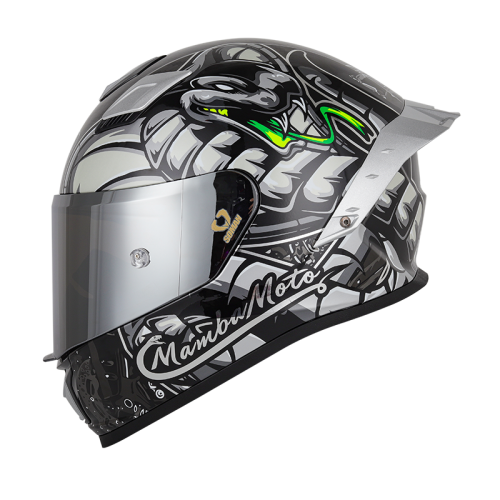 Шлем Soman F1 (mamba moto silver)