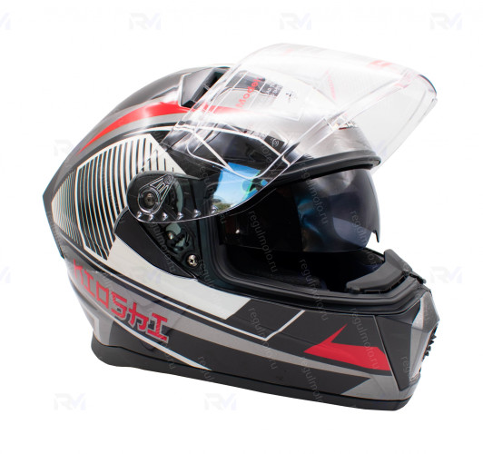 Шлем KIOSHI Avatar 316  интеграл с очками (Красный)