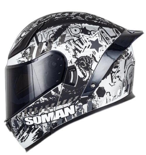 Шлем SOMAN F2 (spark black silver) 