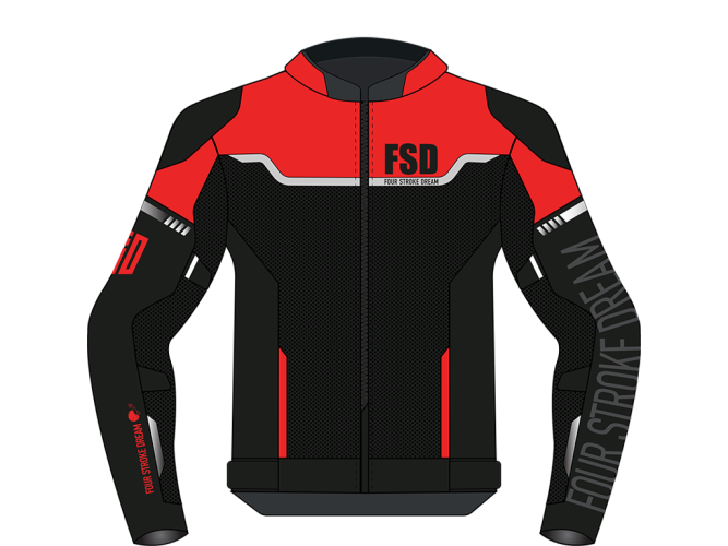 Мотокуртка ткань FSD JAME black/red/ice