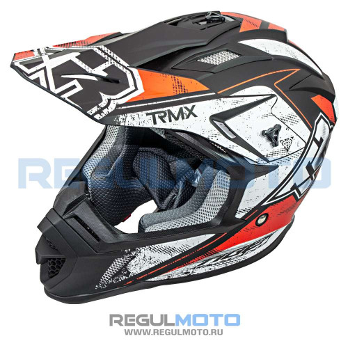 Шлем кроссовый Kioshi TR  (H637) (Черный/ белый / красный)