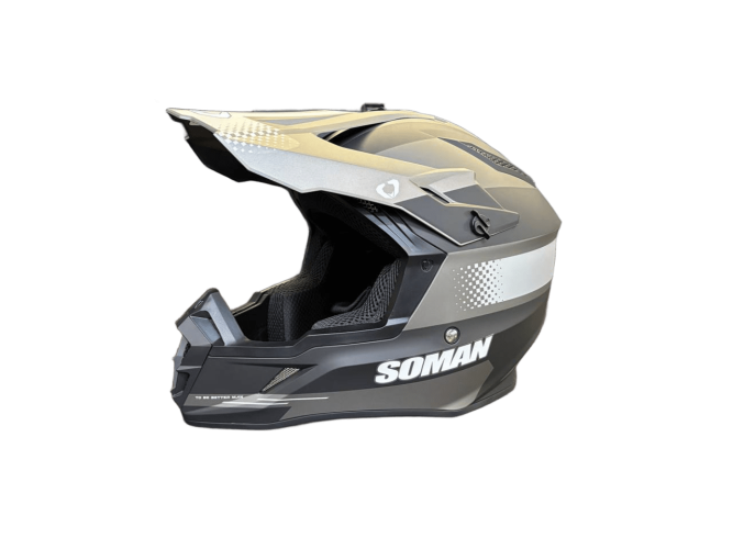Шлем кроссовый Soman M11 (черно-серый)